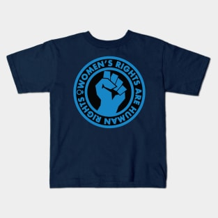 Women's Rights are Human Rights (blue inverse) Kids T-Shirt